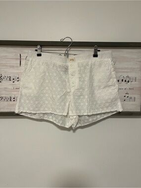 wild fable White Eyelet High-Rise Shorts